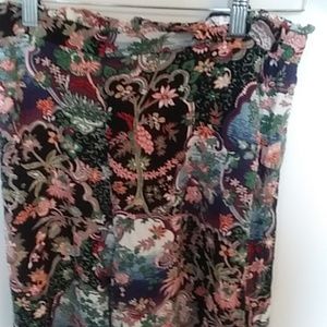 Zara floral wide leg pants